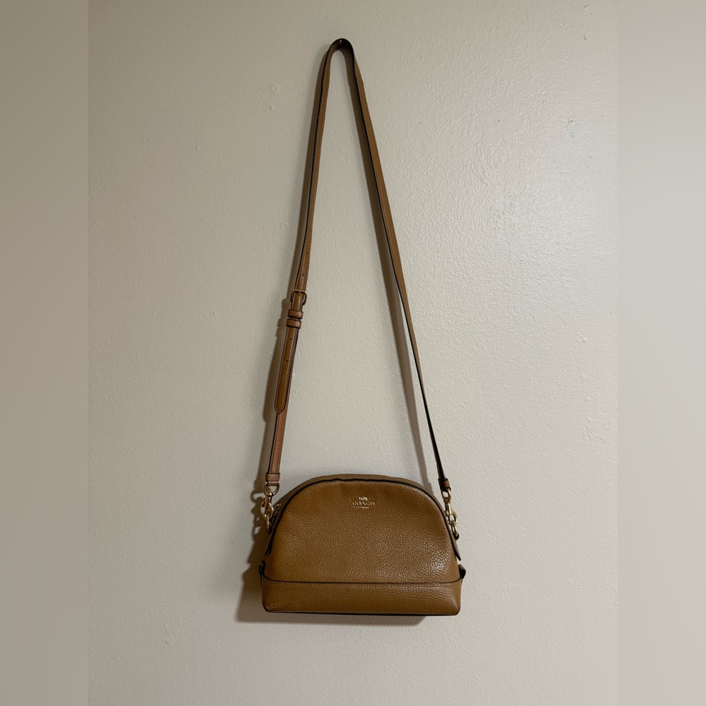 Coach Brown Leather Dome Crossbody Bag